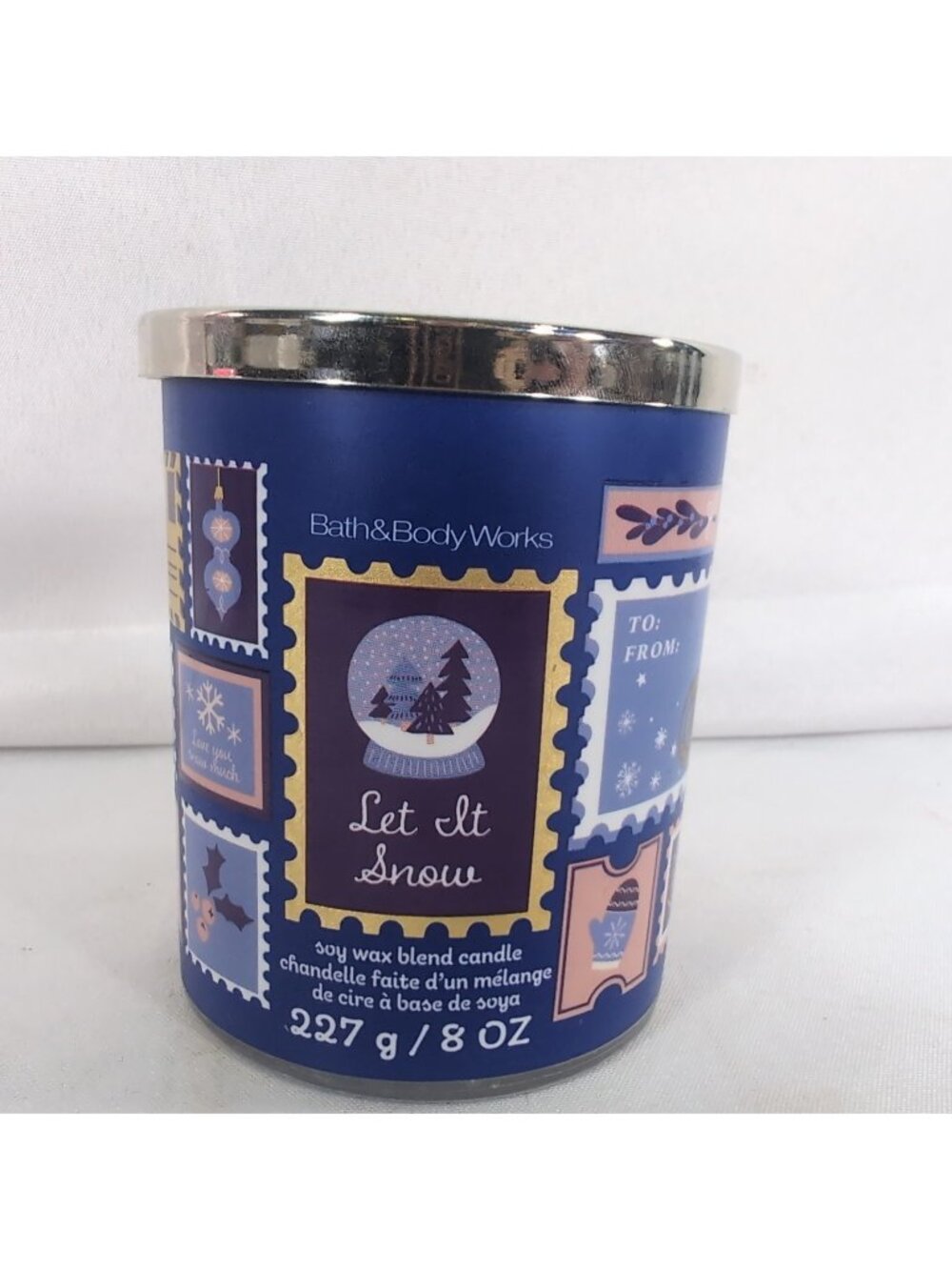 Bath & Body Works Let It Snow Single Wick Candle 227g 8oz Winter Christmas Gift